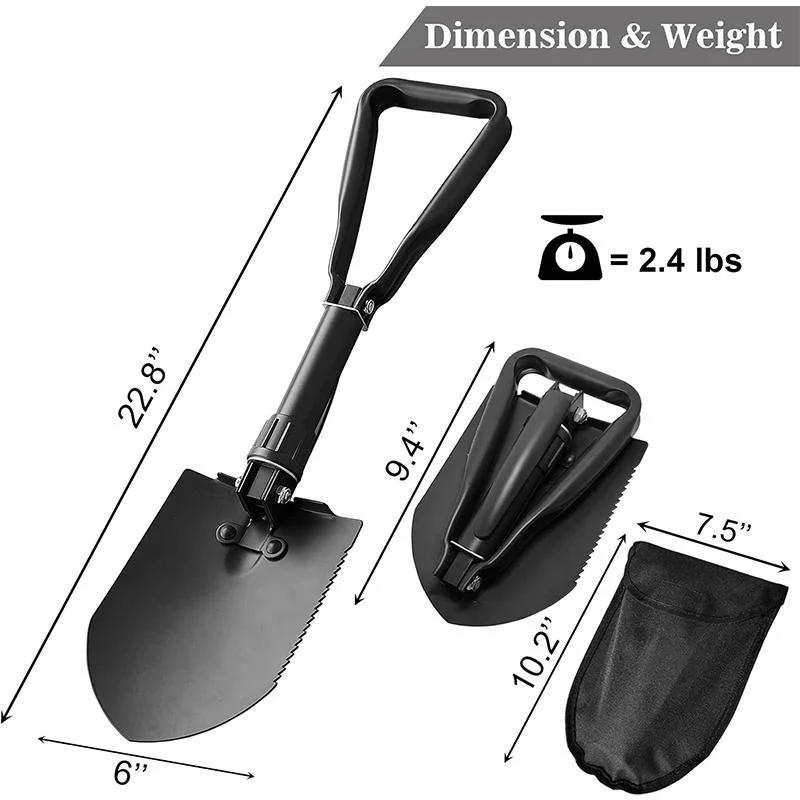 Custom Outdoor Camping Hiking Survival Shovel Folding Multifunction Tactical Shovel Multitool Outdoor Camp Shovel