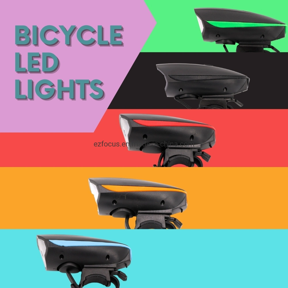 2 in 1 LED Bike Light with Electric Bell Trembler Buzzers Horn Switch Cycling Bicycle Lamp, Cycling Headlights Wyz14473