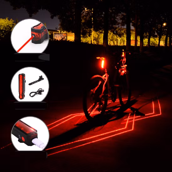 Luz trasera de bicicleta Casco Flash Luz de advertencia Luz de seguridad recargable para todos los manillares Luz trasera de bicicleta universal USB Wbb18308